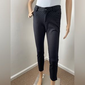 Gap pants slim cropped Size 0R, black with silver polka dot